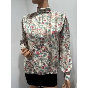 Nicola blouses for women Size 10 Paisley Pattern Pleated Long Sleeve